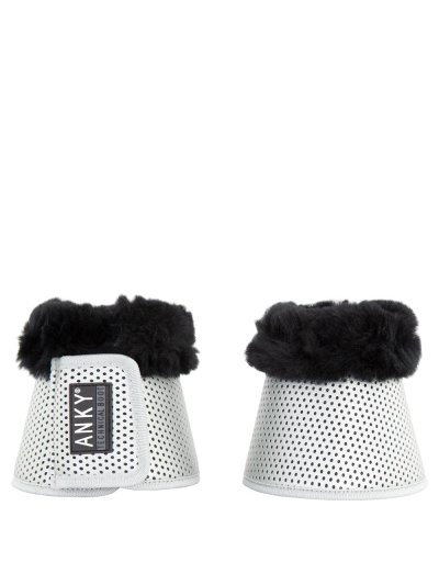 2 silver bell boots with black sheepskin - Anky