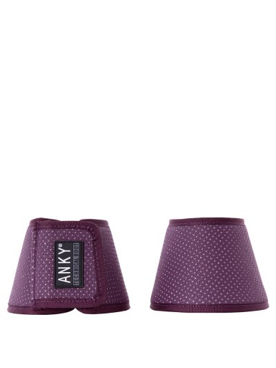 2 purple bell boots with brilliants perforations - Anky