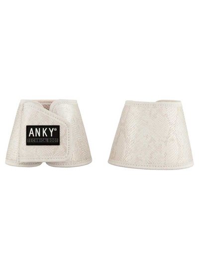 Pack de 2 campanas crema (frosted almond) con animal print plateado - Anky