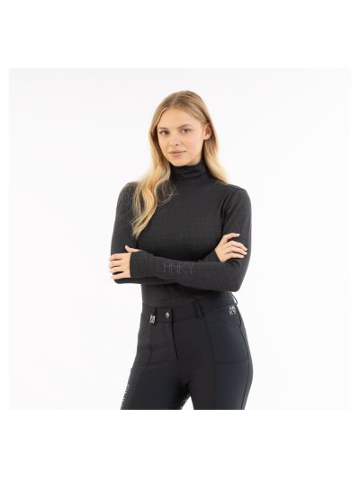 Women’s black long-sleeve high-neck training shirt - Anky