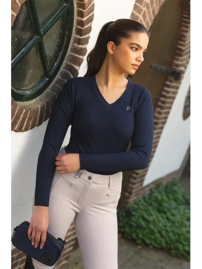 Jersey de punto azul marino (Mood Indigo) para mujer - Anky - imagen 3