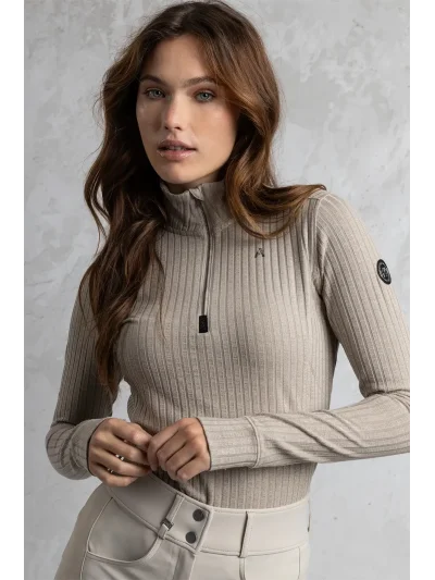 Jersey de manga larga en crema (Nacreous) para mujer - Anky