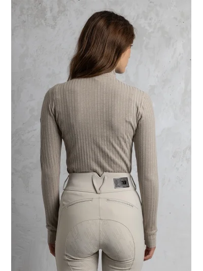 Jersey de manga larga en crema (Nacreous) para mujer - Anky - imagen 2