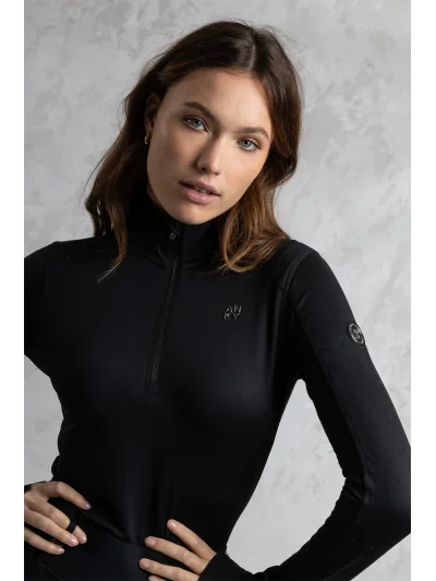 Jersey técnico de media cremallera en negro (Black) para mujer - Anky