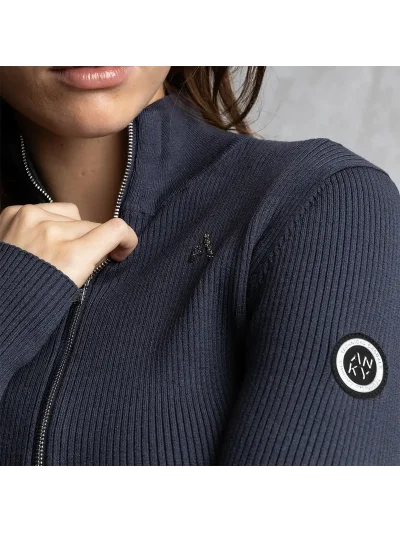 Chaqueta de punto con cremallera en azul marino (Inkwell) para mujer - Anky - imagen 3