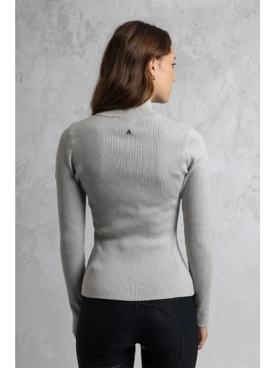 Chaqueta de punto con cremallera en crema (Nacreous) para mujer - Anky - imagen 3