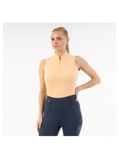 Polo sin mangas melocotón (Peach Fuzz) para mujer - Anky