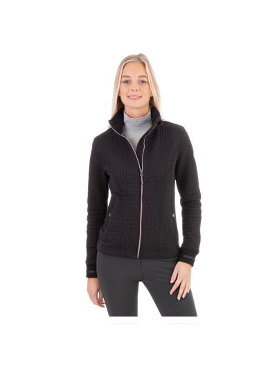 Black sweatshirt (black sea) with embossed fabric for woman - Anky