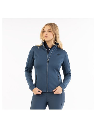 Veste technique avec fermeture éclair frontal en bleu marine avec logo en la manche et el hombro pour femme - Anky