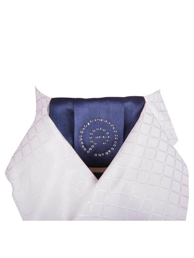 Plastrón blanco y azul marino (Delux) para mujer - Anky - imagen 2