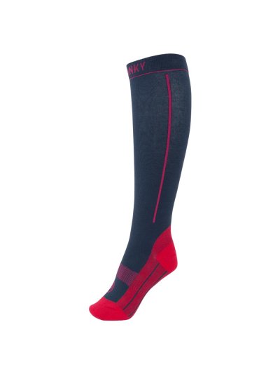 Calcetines altos azul marino (blue bird) y fucsia - Anky