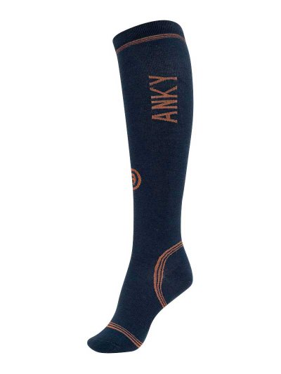 Calcetines técnicos azul marino (dark navy) con detalles en cobre y brillantina - Anky
