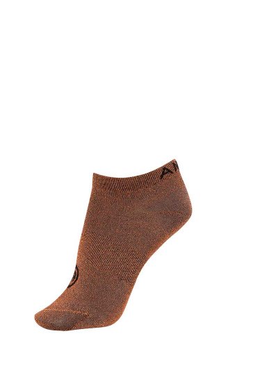Calcetines tobilleros marrones efecto brillantina cobriza (copper) - Anky