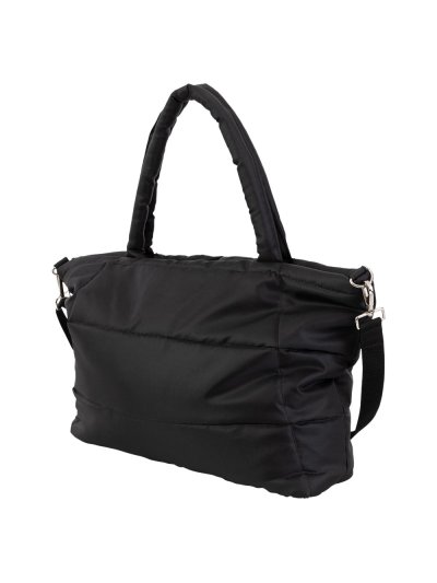 Bolsa/Bolso de mano  acolchado con cremallera color negro - Anky
