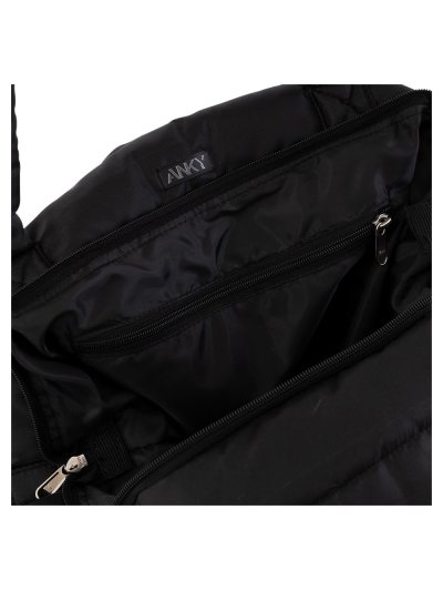Bolsa/Bolso de mano  acolchado con cremallera color negro - Anky - imagen 4