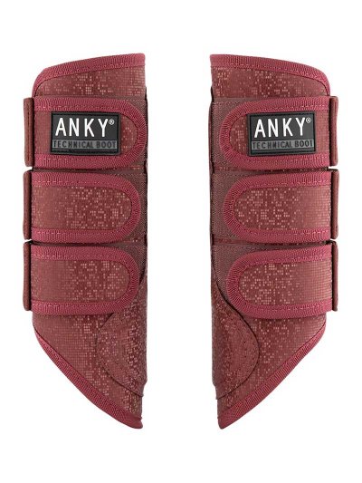Pack de 2 protectores para doma burdeos (tawny port) con efecto de cristales para caballo (cob y/o full) - Anky