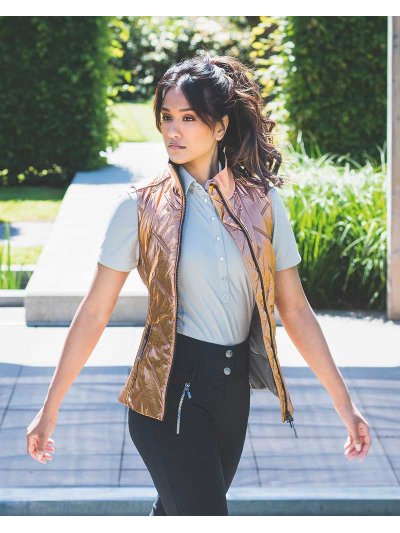 Light Quilted Metallic Orange/Copper Vest for Women - Anky