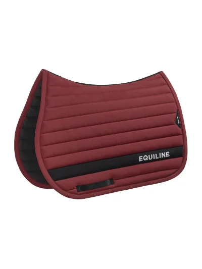 Set de sudadero y orejeras de tejido técnico rojo (Alpine Plum) con logo bordado EQCRISCE - Equiline