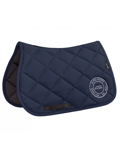 Set de sudadero acolchado en rombos y orejeras azul marino para pony con logo bordado EQPERRY - Equiline
