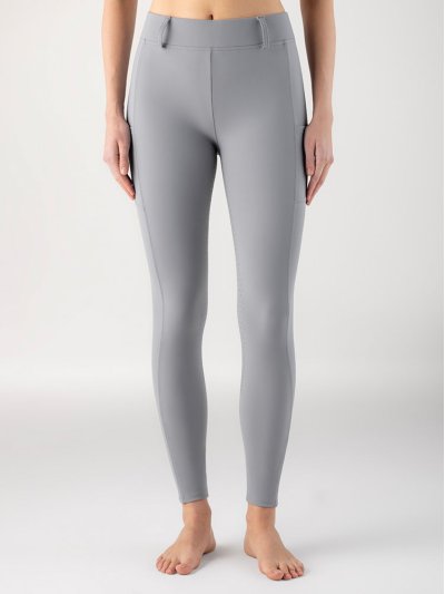 Gray leggings with side pockets (full grip) for women - Equiline