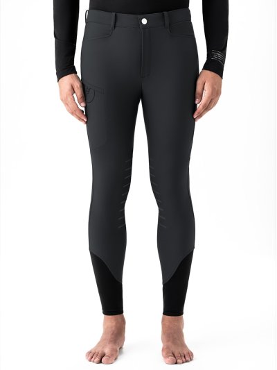Pantalones negros (grip rodilla) con bolsillo lateral con cremallera para hombre Enkask - Equiline