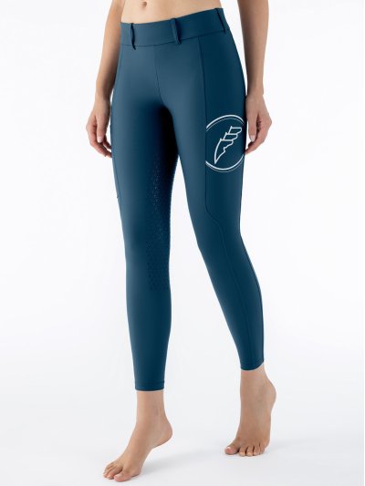 Turquoise high-waist full-grip leggings for women Evrafh - Equiline