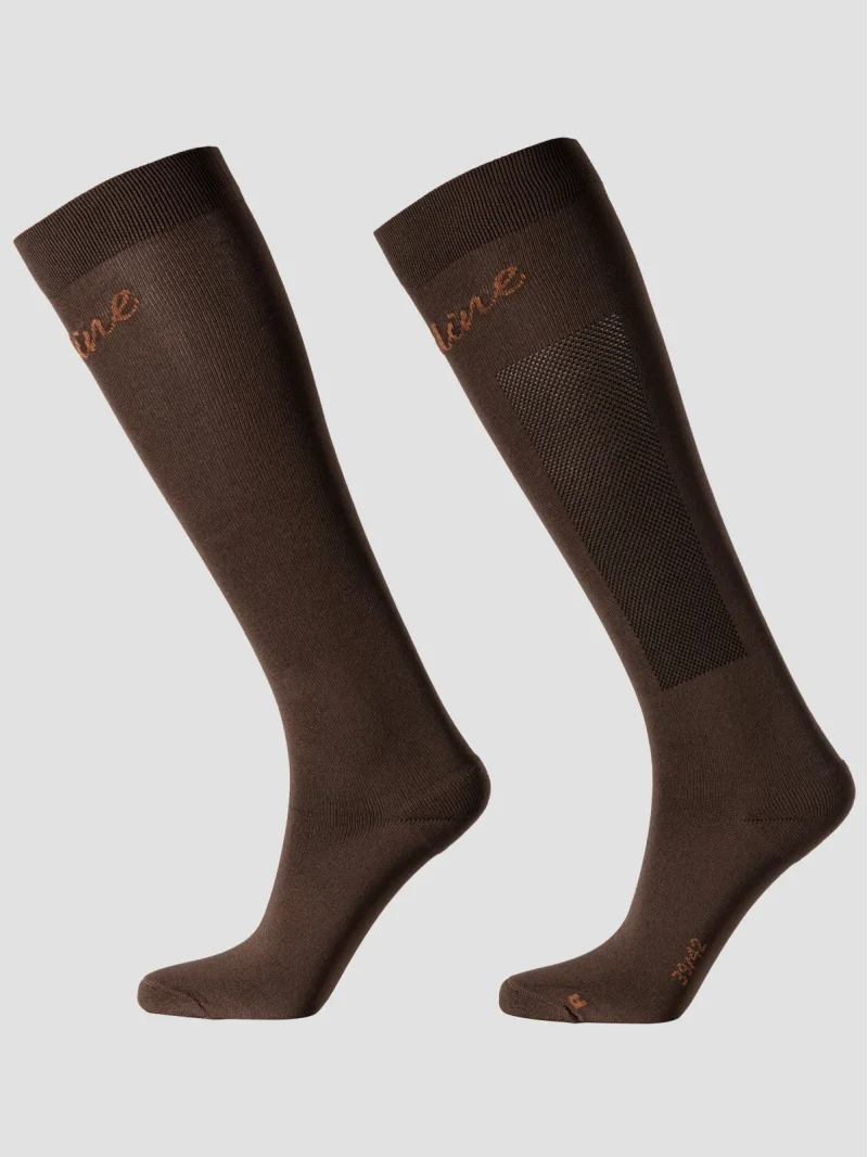 Calcetines altos de equitación marrón cacao para mujer EQGREG