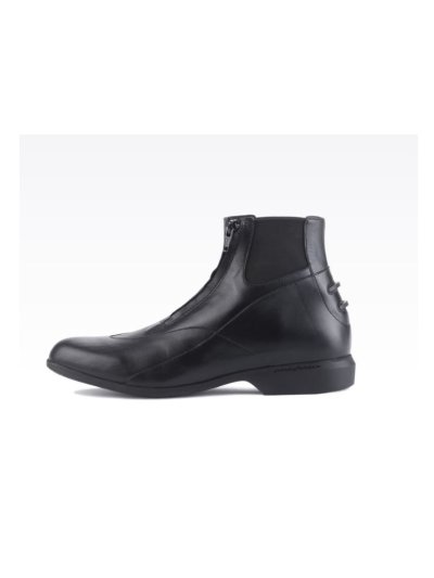 Botines negros de piel para montar a caballo con cremallera para mujer - Freejump