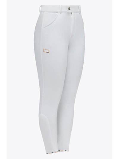 Pantalones de montar blancos junior unisex de tejido bonded con grip en rodilla - RG