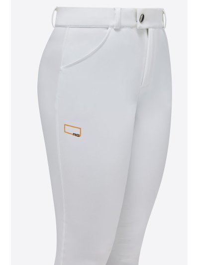 Pantalones de montar blancos junior unisex de tejido bonded con grip en rodilla - RG - imagen 3