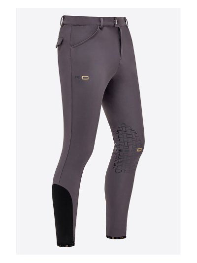 Dark grey bi-stretch jersey knee-grip riding breeches for men - RG