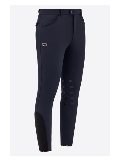 Pantalones de montar azul marino de tejido bonded con grip en rodilla para hombre - RG