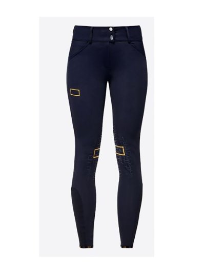 Navy bi-stretch jersey full-grip riding breeches for women - RG