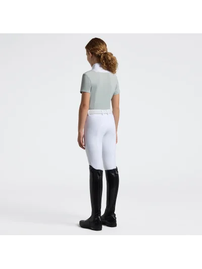 Polo de concurso de manga corta verde con pechera para mujer - Cavalleria Toscana - imagen 3