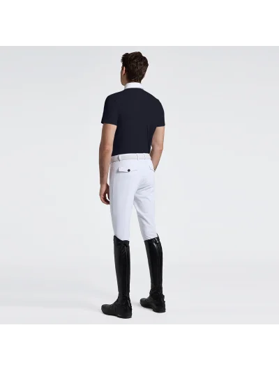 Polo de concurso de manga corta azul marino con media cremallera para hombre - Cavalleria Toscana - imagen 2
