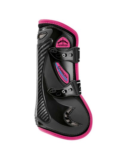 Black and fuchsia front tendon jumping boots Carbon Gel Vento - Veredus