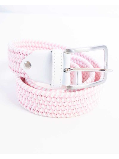 Cinturón blanco y rosa trenzado y elástico - Cavalleria Toscana