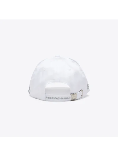 Gorra de algodón blanca con logo bordado verde salvia - Cavalleria Toscana - imagen 3
