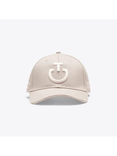 Gorra de algodón beige claro con logo bordado beige - Cavalleria Toscana