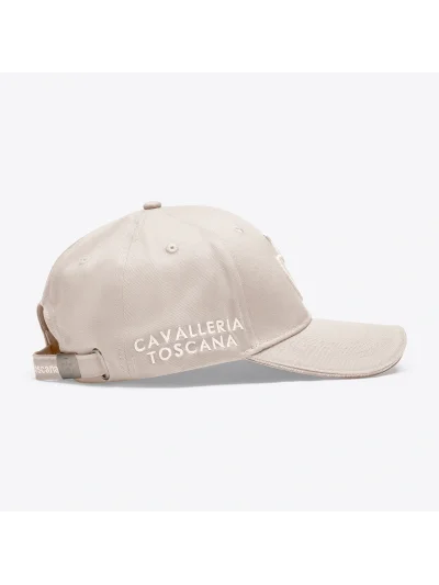 Gorra de algodón beige claro con logo bordado beige - Cavalleria Toscana - imagen 2