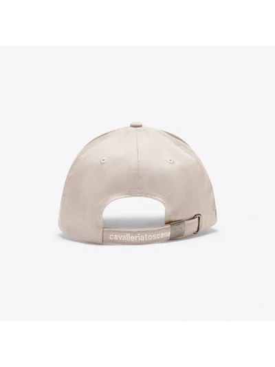 Gorra de algodón beige claro con logo bordado beige - Cavalleria Toscana - imagen 3