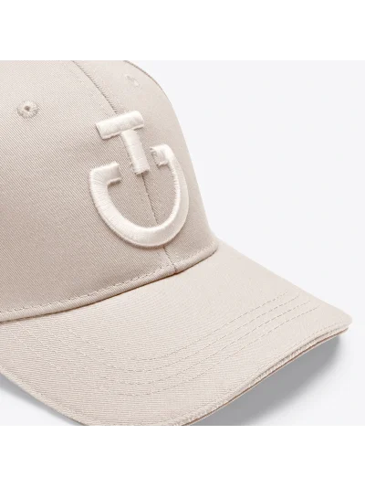Gorra de algodón beige claro con logo bordado beige - Cavalleria Toscana - imagen 4