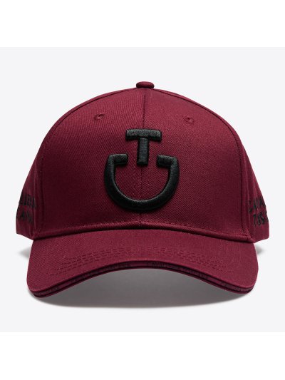 Gorra burdeos con logotipo bordado en negro - Cavalleria Toscana