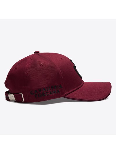 Gorra burdeos con logotipo bordado en negro - Cavalleria Toscana - imagen 2