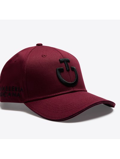 Gorra burdeos con logotipo bordado en negro - Cavalleria Toscana - imagen 4