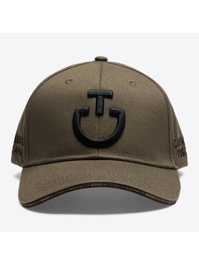 Gorra verde nogal con logotipo bordado en negro - Cavalleria Toscana