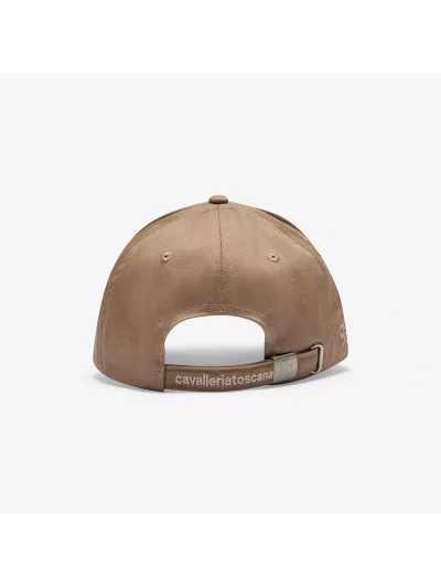 Gorra de algodón camel con logo bordado beige - Cavalleria Toscana - imagen 3