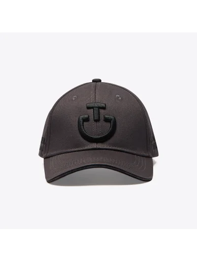 Gorra de algodón marrón oscuro con logo bordado negro - Cavalleria Toscana - imagen 2