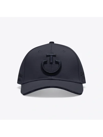 Gorra de algodón gris antracita con logo bordado negro - Cavalleria Toscana