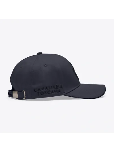 Gorra de algodón gris antracita con logo bordado negro - Cavalleria Toscana - imagen 2